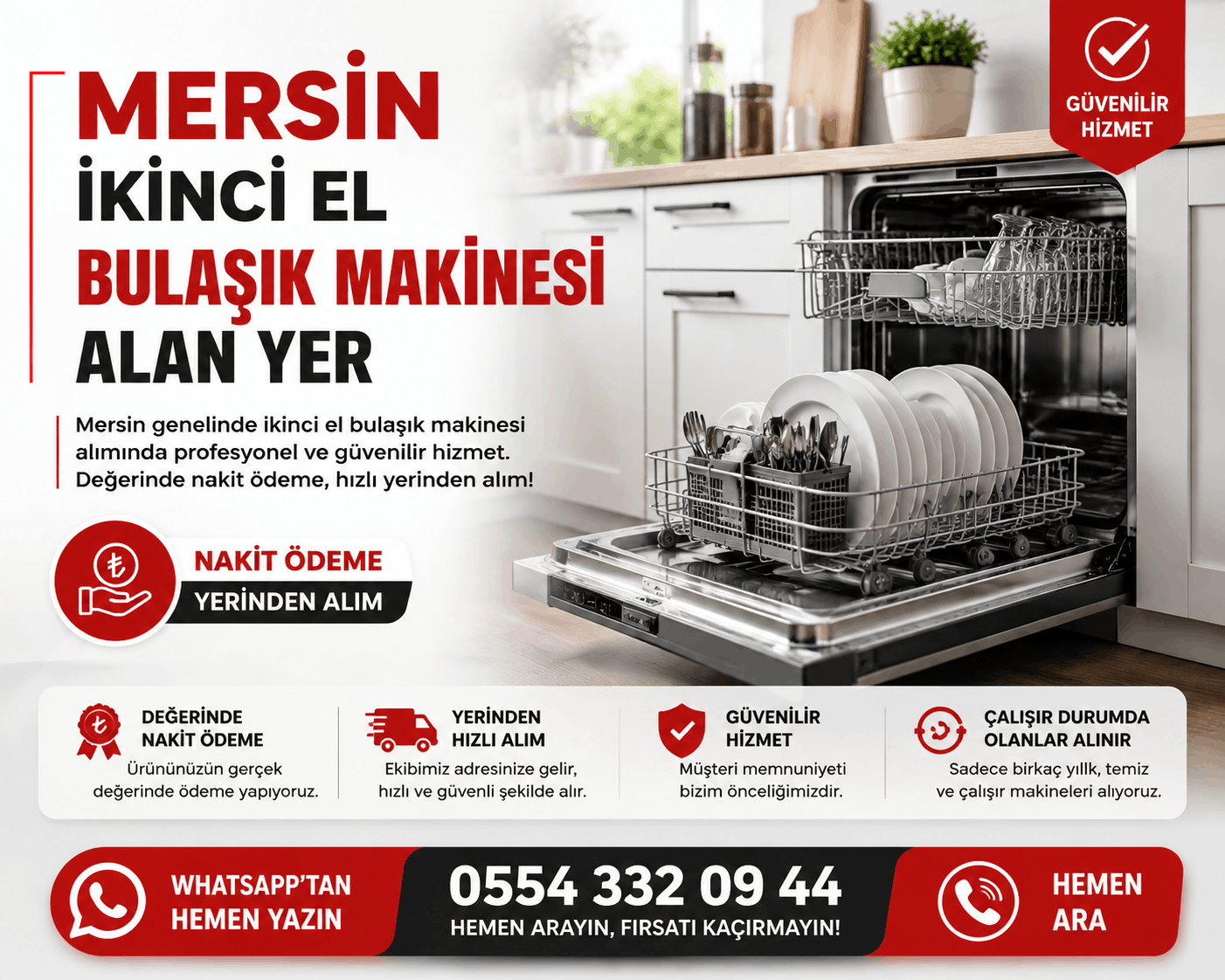 Mersin ikinci el bulaşık makinesi alan yer hizmeti sunan Mersin Spot İkinci El Eşya