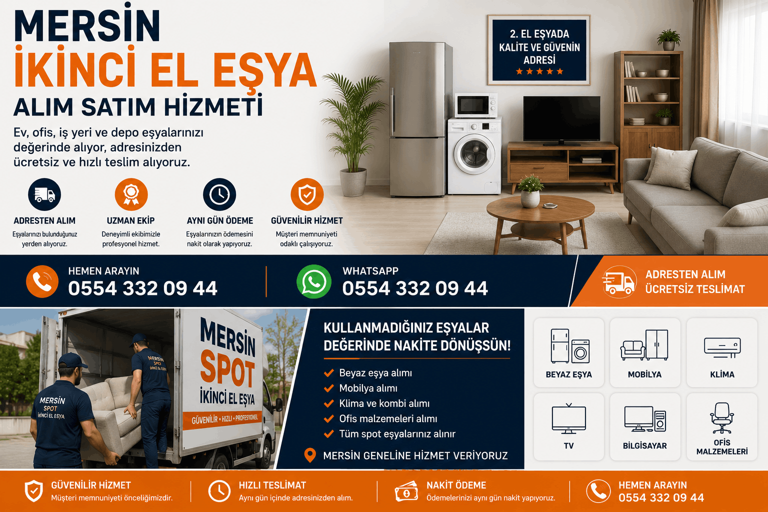 Mersin'de ikinci el mobilya ve beyaz eşya alımı