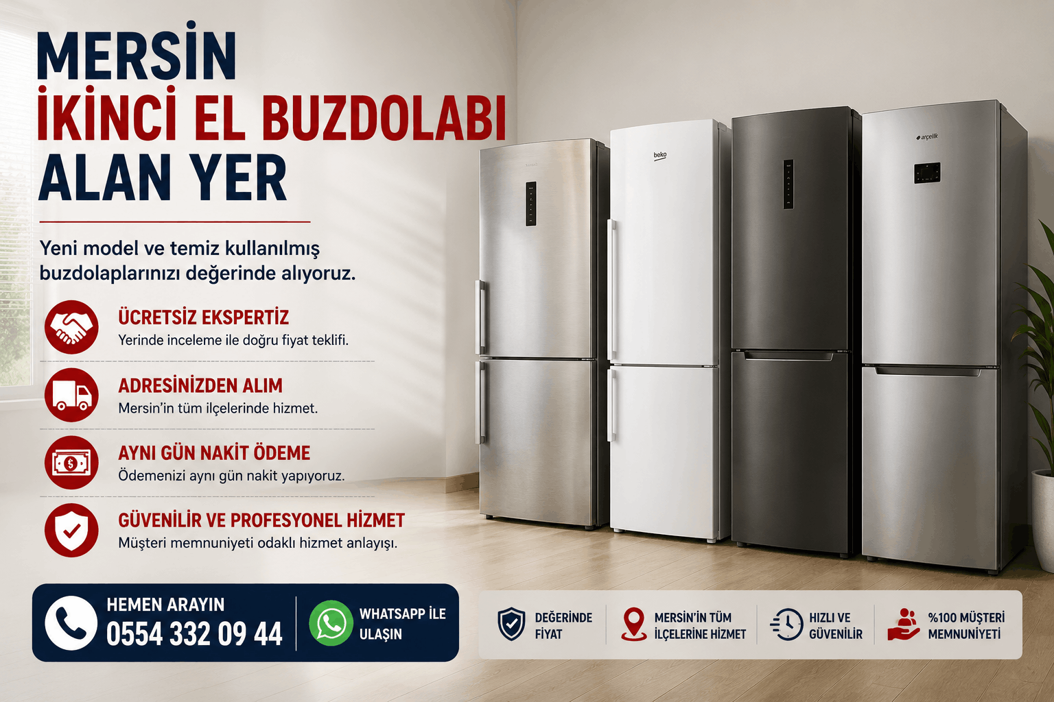 Mersin ikinci el buzdolabı alan yer kaliteli, sağlam ve yeni model buzdolabı alım satımı