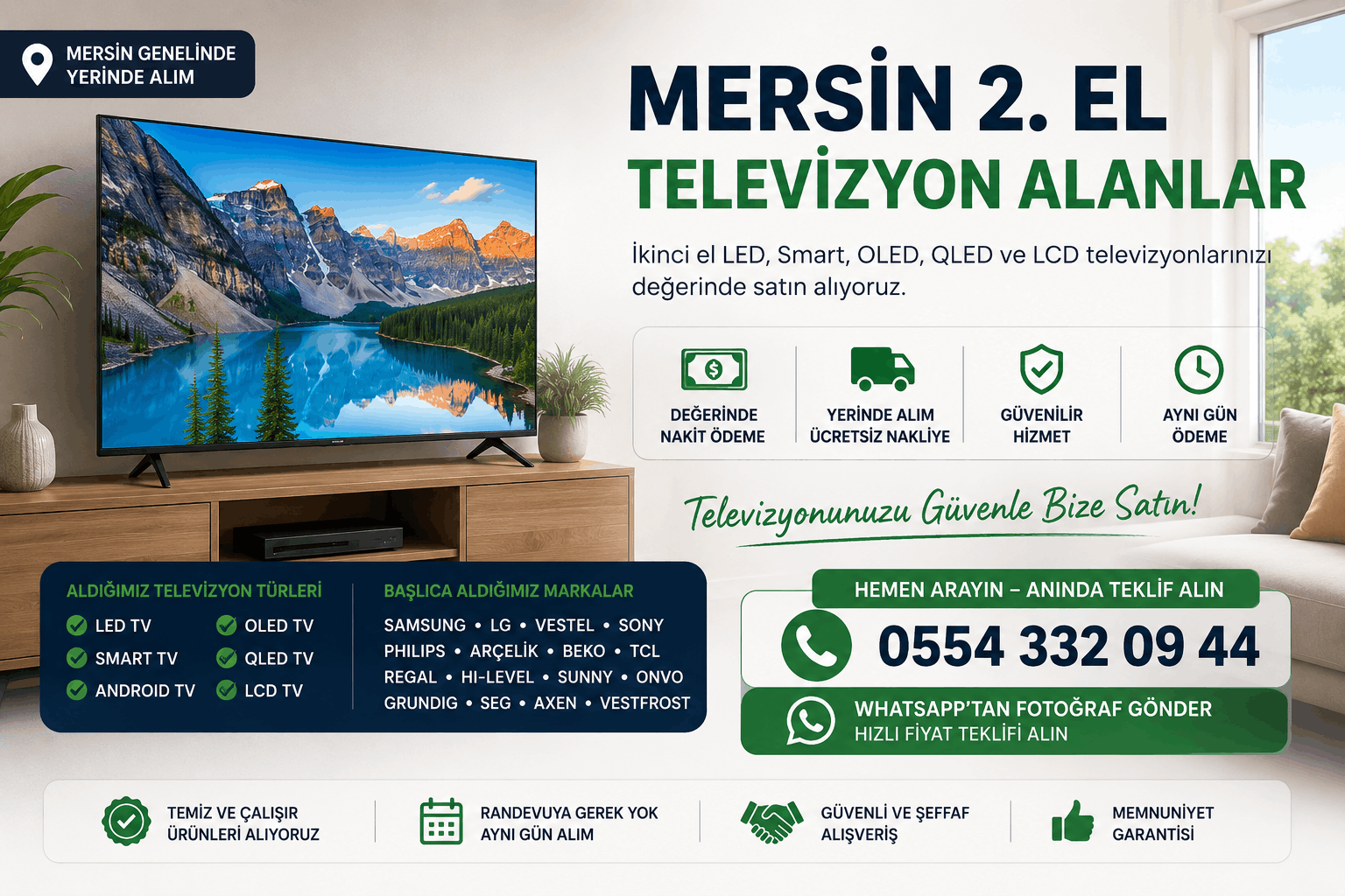 Mersin 2. El Televizyon Alanlar - LED, Smart, OLED ve LCD TV Alımı