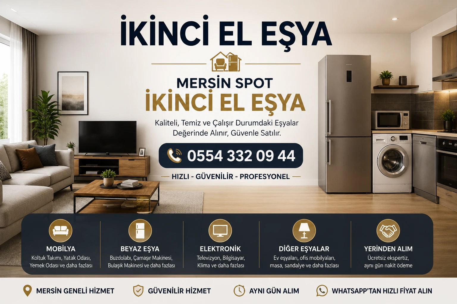 İkinci El Eşya 1 – İkinci el eşya Mersin'de ikinci el eşya, mobilya ve beyaz eşya alım satımı yapan Mersin Spot İkinci El Eşya