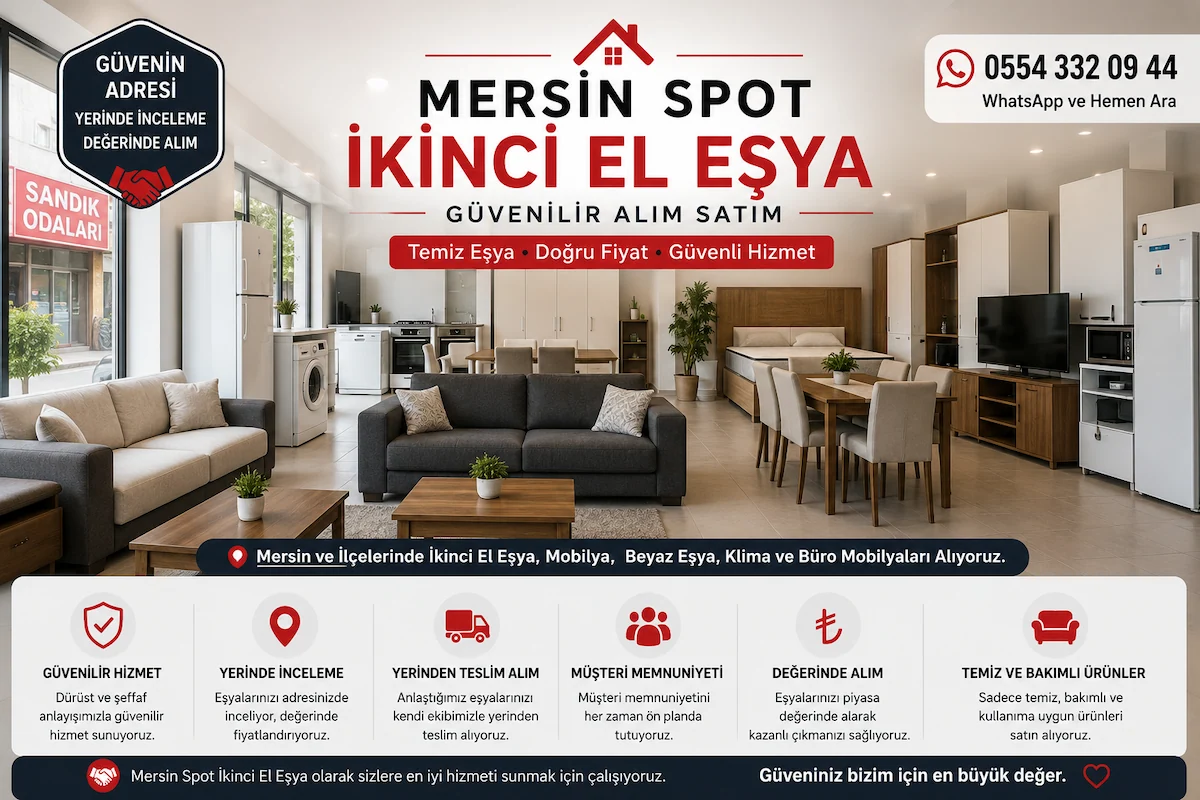 Hakkımızda 1 – Mersin Kaya Spot İkinci El Eşya Mersin Kaya Spot İkinci El Eşya mağazasında sergilenen temiz ikinci el mobilya ve beyaz eşyalar.