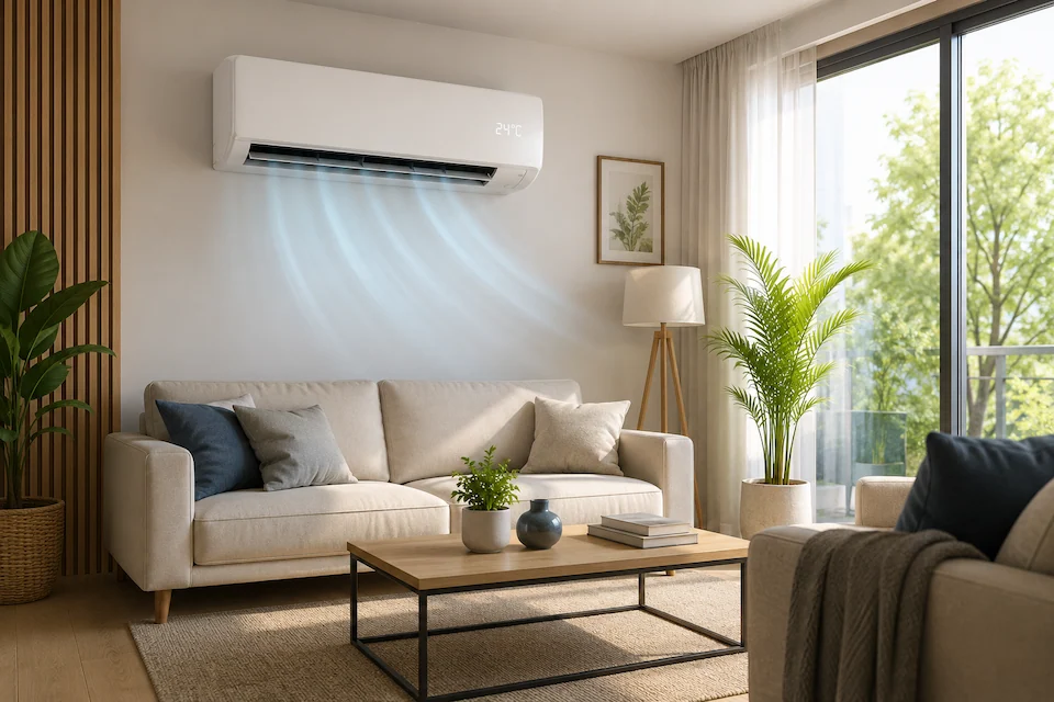 İkinci El Klima Çeşitleri arasında yer alan modern inverter split klima sistemi