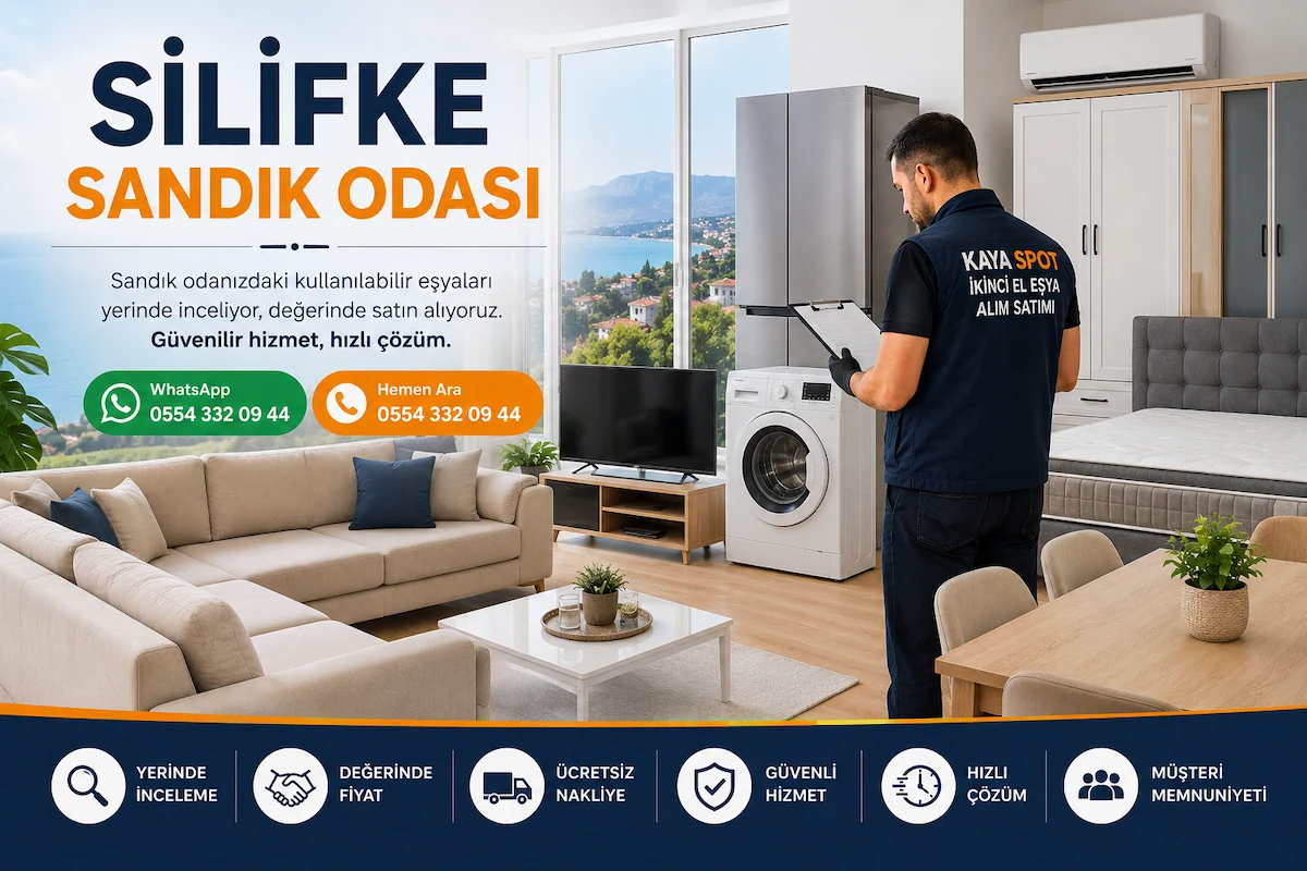 Silifke Sandık Odası hizmeti kapsamında ikinci el mobilya, beyaz eşya ve klimaların yerinde incelenerek satın alınması.