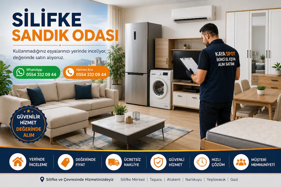 Silifke Sandık Odası hizmeti kapsamında ikinci el mobilya, beyaz eşya ve klimaların yerinde incelenerek değerlendirilmesi.