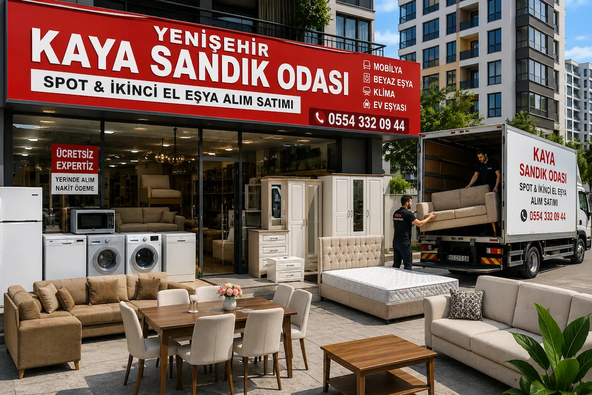 Yenişehir Kaya Sandık Odası mağazasında ikinci el mobilya, beyaz eşya ve ev eşyaları alım satımı yapılmaktadır.